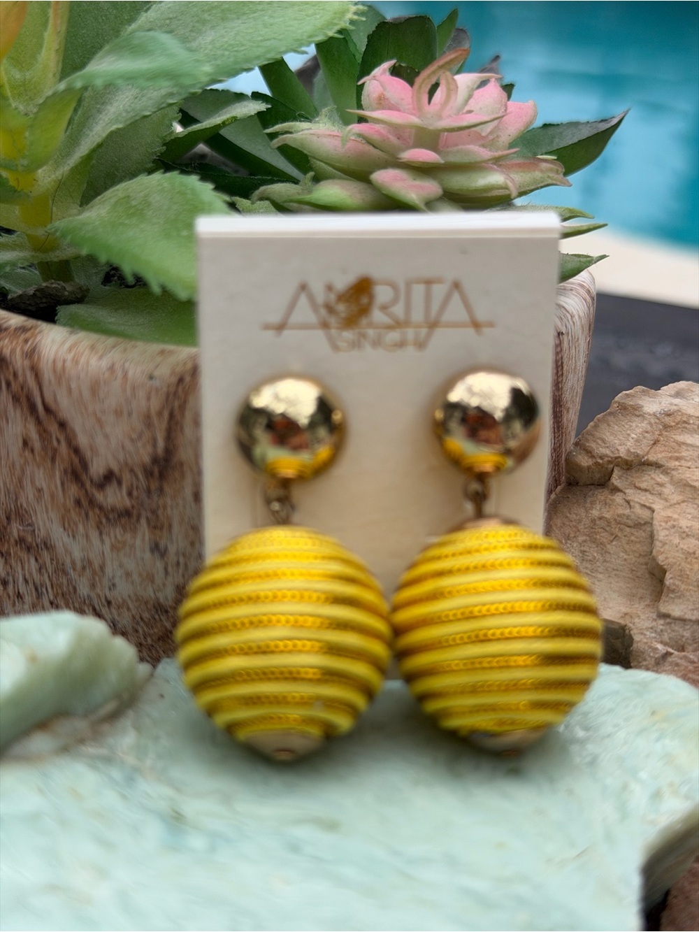 NWT Rare AMRITA SINGH Earrings - Stunning Worn on the Red Carpet - Boho Earrings